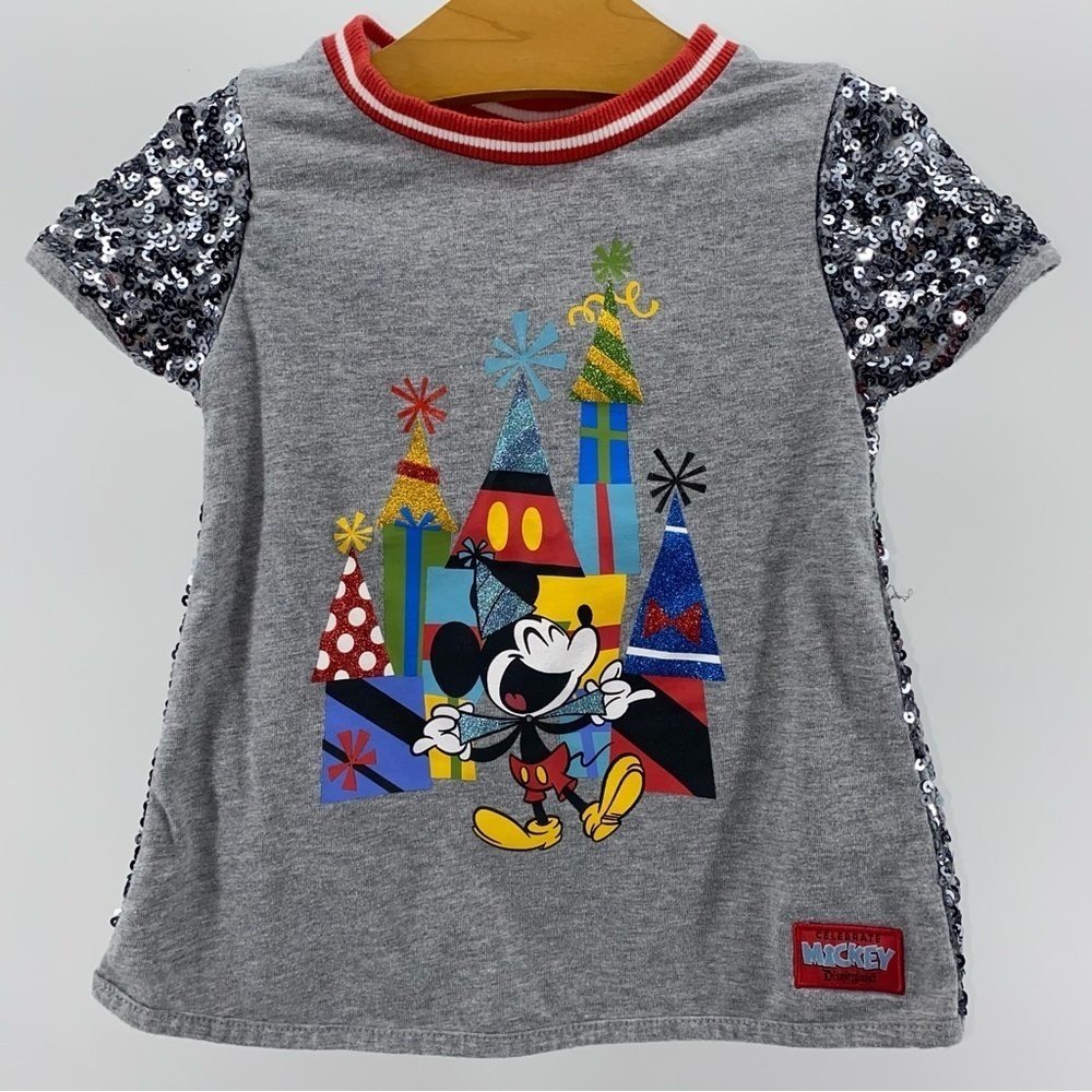 Disney Parks Mickey Mouse Celebration Sequin Back Girls Top